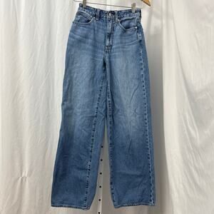 Madewell Jeans Size 24 Curvy Super Wide Leg Blue Cotton
